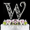 Roman Silver Plated Individual Letter Inital Crystal Bridal Wedding Cake Toppers