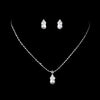 Bridal Wedding Necklace Earring Set NE 112 Silver White