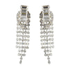 Silver Clear Rhinestone Drop Chandelier Bridal Wedding Earrings 1006