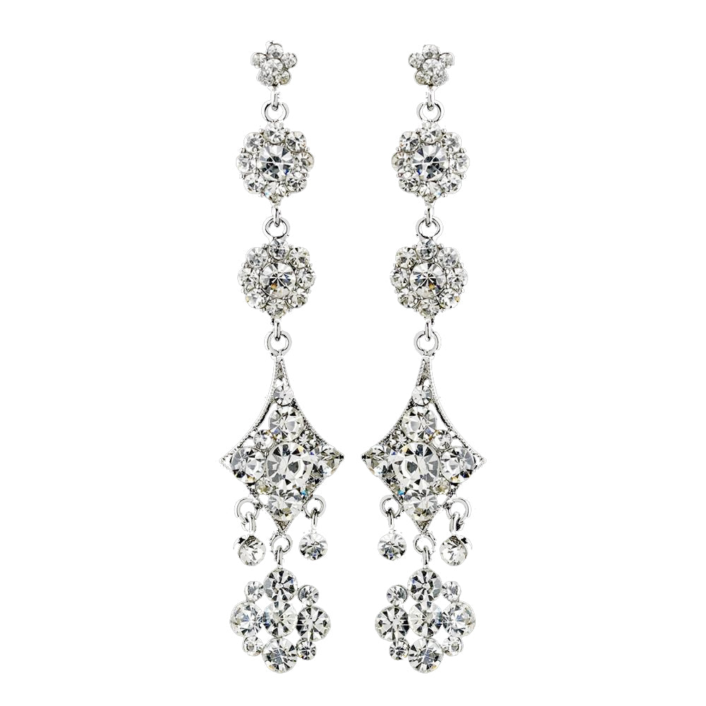 Earring 1029 Silver Clear