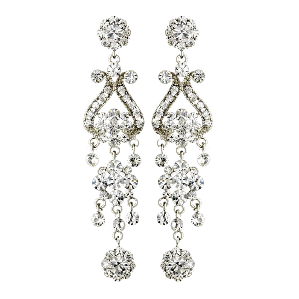 Silver Clear Earring Set 1033