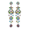 Silver Multi Colored Earring Set 1033