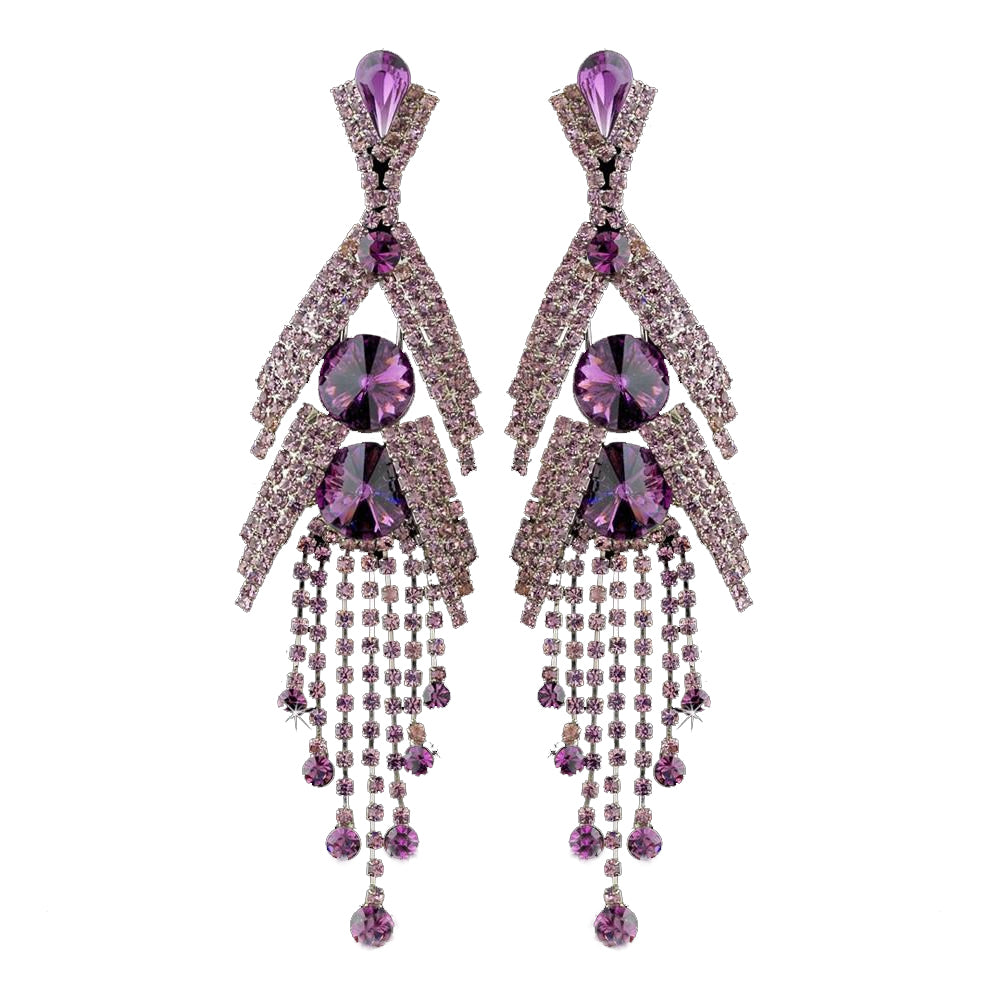 Silver Amethyst Earring Set 1059