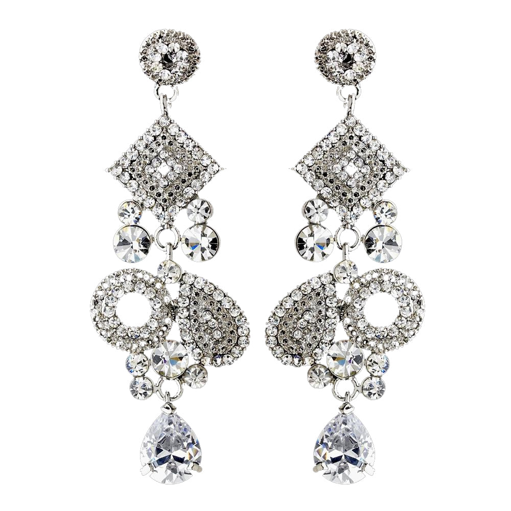 Silver Clear Earring Set 1062