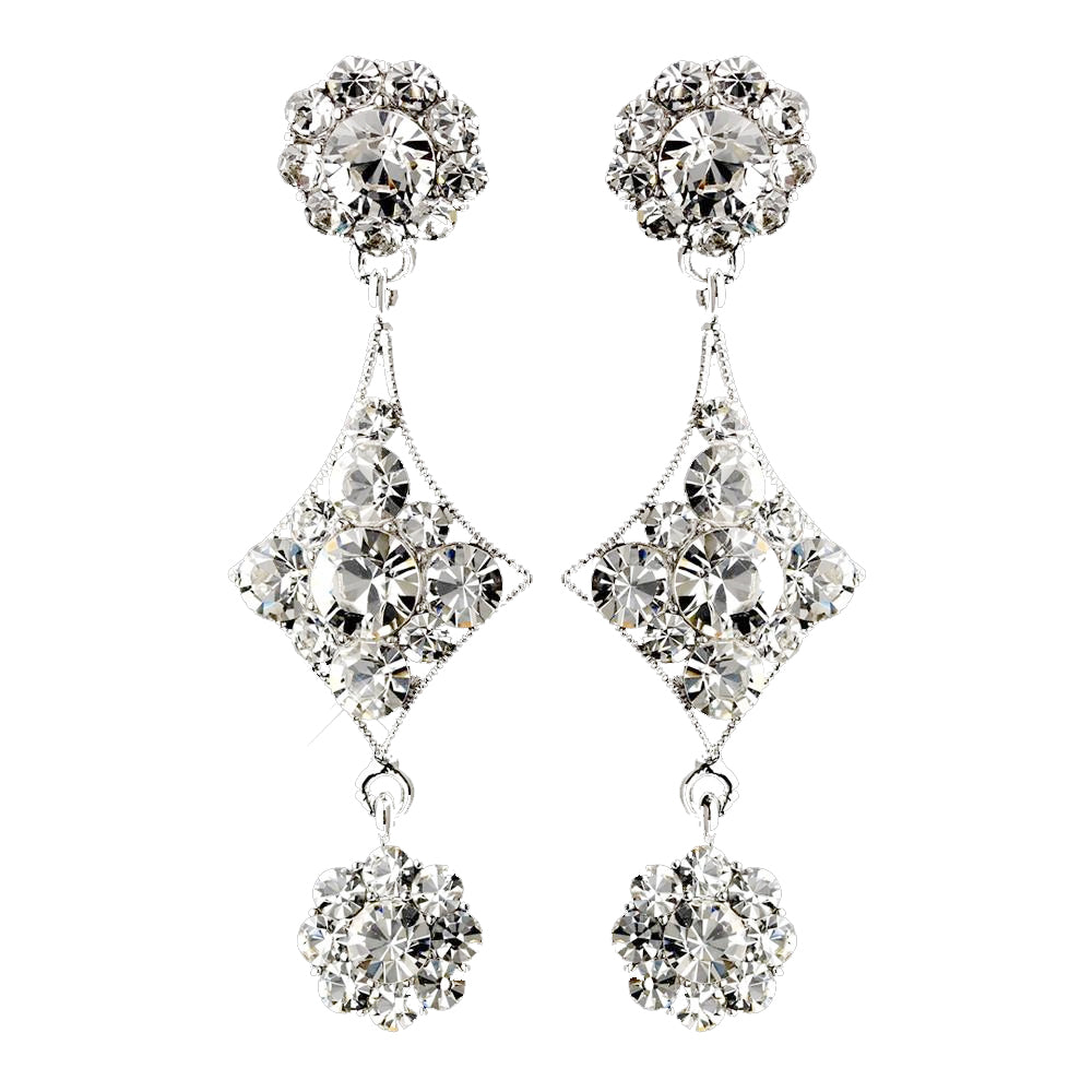 Silver Clear Earring Set 1265