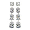 Dazzling Cubic Zirconium Dangling Bridal Wedding Earrings E 1652