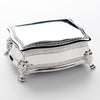 Silver Plated Square Victorian Jewelry Box 22023
