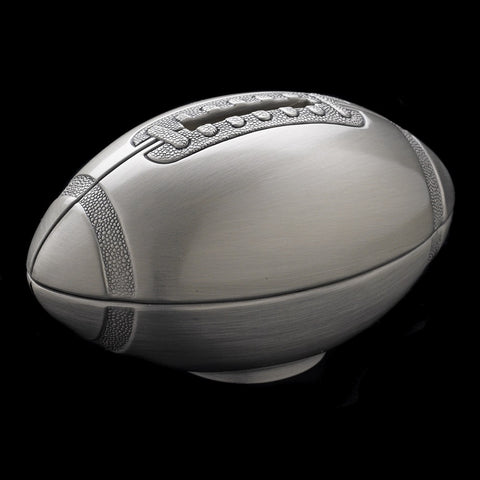Sports Football Bank with Pewter Finish 23269