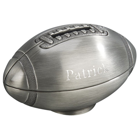 Sports Football Bank with Pewter Finish 23269