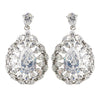 Rhodium Clear CZ Crystal Teardrop Bridal Wedding Earrings 3118