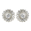 Silver Clear CZ Stud Bridal Wedding Earrings 3200