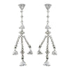 Shimmering Silver Cubic Zirconia Chandelier Bridal Wedding Earrings 3809