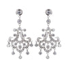 Antique Silver Clear Rhodium Chandelier CZ Bridal Wedding Earrings 3836