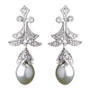 Antique Silver Clear Pearl & CZ Earring 5488