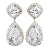 Antique Silver Clear CZ Earings E 5828