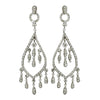 Glamorous Antique Silver Clear Rhinestone Chandelier Bridal Wedding Earrings 6280