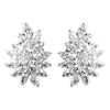 Exquisite Silver Plated Rhinestone Floral CZ Bridal Wedding Earrings - E 7516