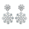 Antique Rhodium Silver Clear Cluster Drop CZ Crystal Bridal Wedding Earrings 7792