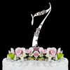 French Flower ~ Individual Number and Letter Crystal Bridal Wedding Cake Toppers