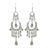 * Exquisite Silver Clear Crystal Chandelier Bridal Wedding Earrings E 801