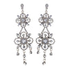 Ravishing Silver Clear Crystal Chandelier Bridal Wedding Earrings 8588