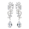 Immaculate Silver Clear CZ Dangle Bridal Wedding Earrings 8635