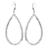 Silver Clear CZ Crystal Dangle Bridal Wedding Earrings 8716