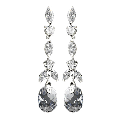 Elegant Dainty Crystal & Cubic Zirconia Bridal Wedding Earrings E 9018