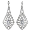 Rhodium Clear Decadent CZ Crystal Dangle Bridal Wedding Earrings 9210