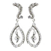 Antique Silver CZ Kate Middleton Bridal Wedding Earrings 9254