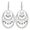 Stunning Silver Crystal Bridal Wedding Earrings Hoop E 944