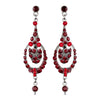 Red Vintage Dangle Bridal Wedding Earrings E 947