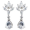 Rhodium Clear Marquise & Pear CZ Drop Bridal Wedding Earrings 9598