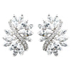 Rhodium Clear Marquise CZ Stud Bridal Wedding Earrings 9620