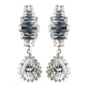 Rhodium Clear Teardrop CZ Crystal Drop Bridal Wedding Earrings 9739