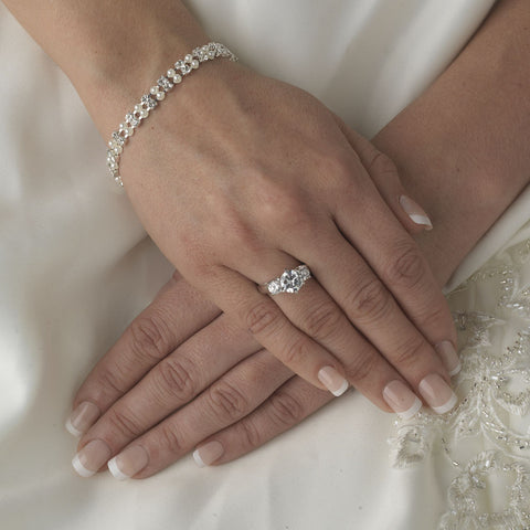 Pretty Pearl & Rhinestone Crystal Bridal Wedding Bracelet B 10119