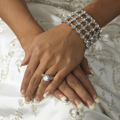 Bridal Wedding Bracelet 1032 Silver Clear