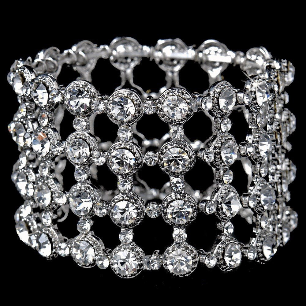 Bridal Wedding Bracelet 1032 Silver Clear