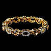 Beautiful Gold Stretch Bridal Wedding Bracelet with Light Brown Crystals 10416