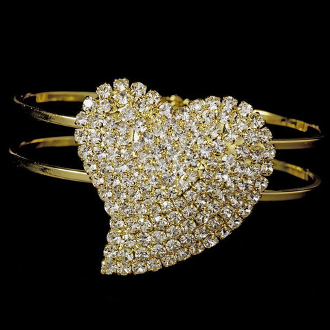 * Bridal Wedding Bracelet 1096 Gold Clear