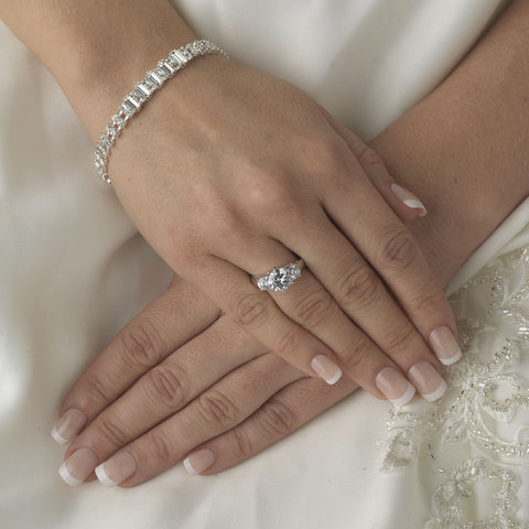 Silver Clear Bridal Wedding Bracelet 17105