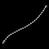 Silver Cubic Zirconia Teardrop Pear Shaped Bridal Wedding Bracelet 2398