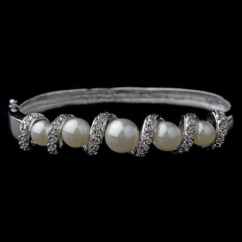 Bridal Wedding Bracelet 2422 Silver White