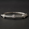 Silver CZ Bangle Bridal Wedding Bracelet 2543