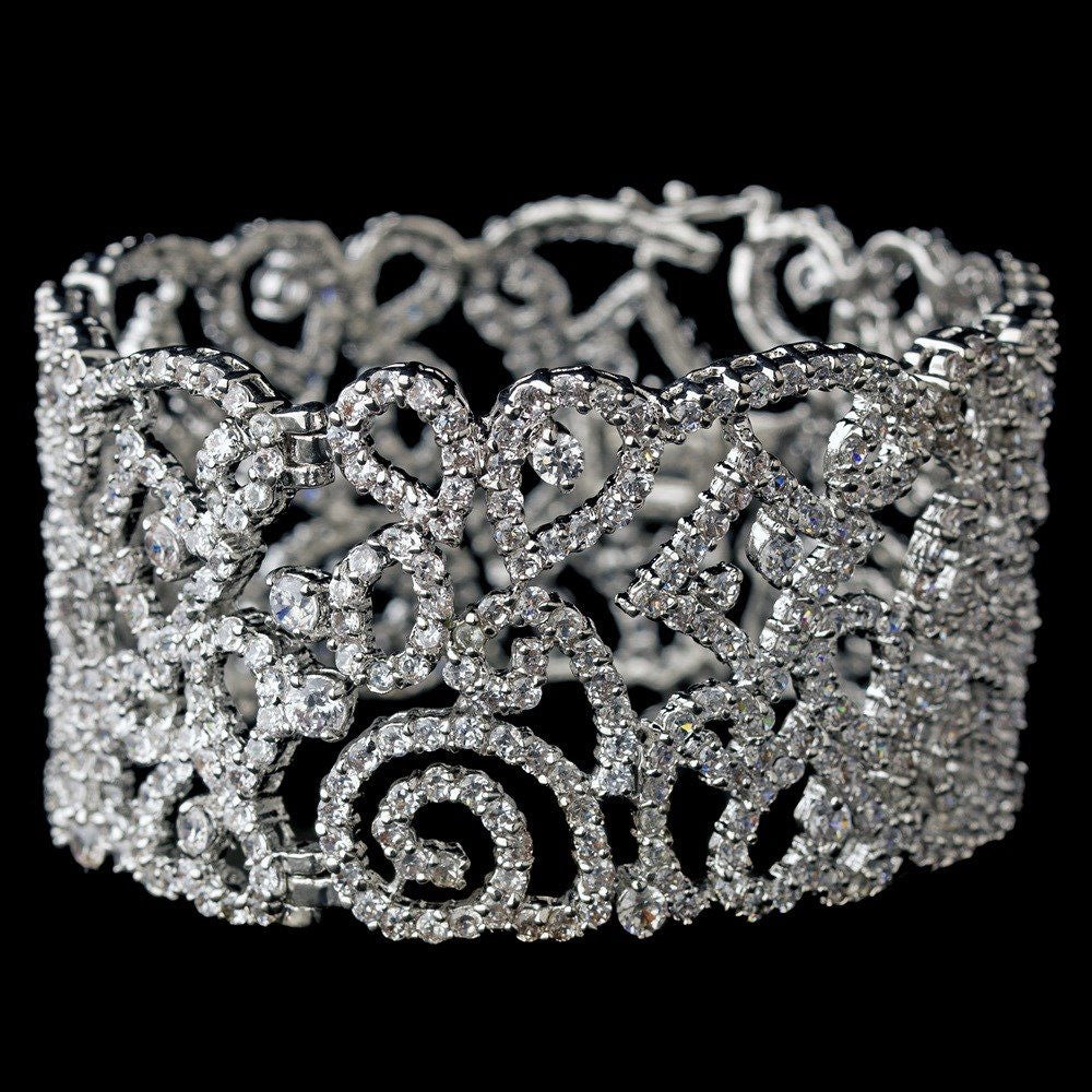 Cubic zirconia sales cuff bracelet