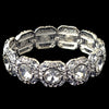 Rhodium Clear Rhinestone Stretch Bridal Wedding Bracelet 291