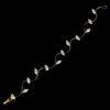 * Lovely Gold Wavy Vine Bridal Wedding Bracelet w/ Clear Cubic Zirconia 3522