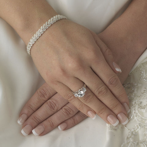 Bridal Wedding Bracelet 372 Silver Clear