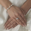 Silver & Ivory Pearl Crystal Bridal Wedding Bracelet B 511