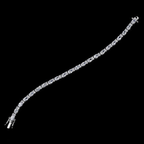 Silver Clear Bridal Wedding Bracelet 5810